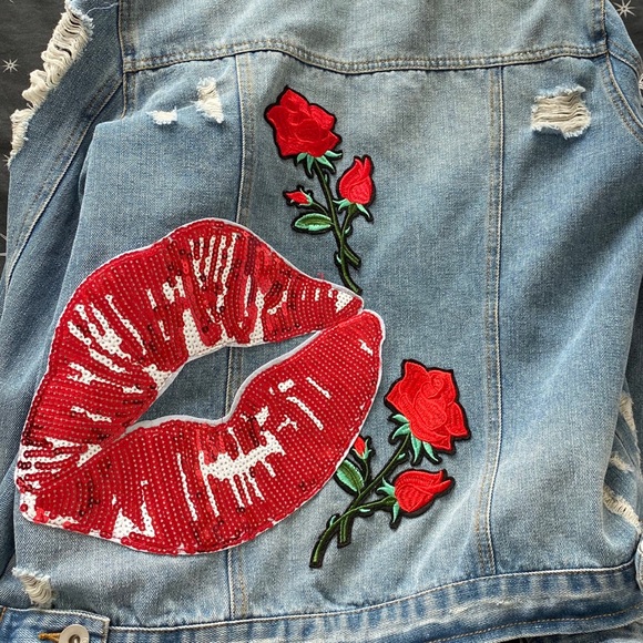 Jackets & Blazers - Bling embroidered denim jacket